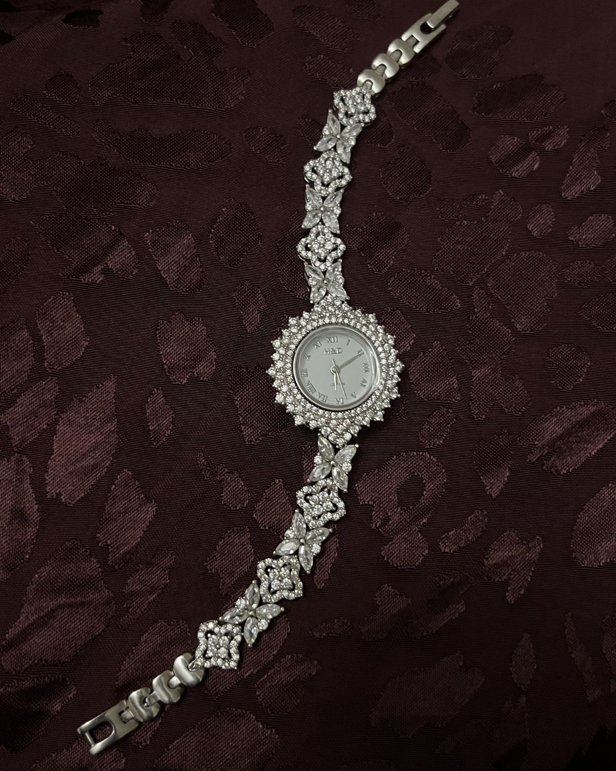 Rodyum Kaplı Zirkon Taşlı Kadın Saat 18 cm 92796