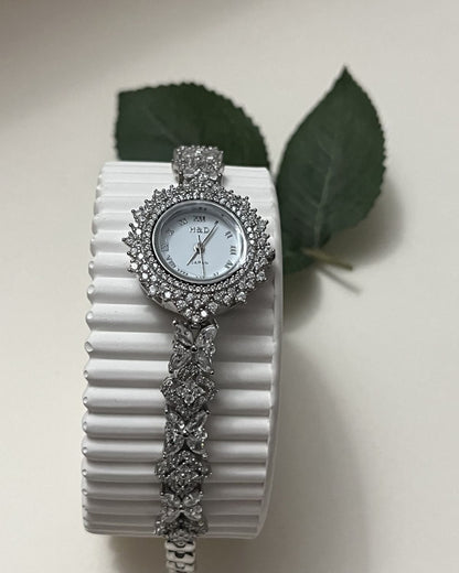 Rodyum Kaplı Zirkon Taşlı Kadın Saat 18 cm 92796